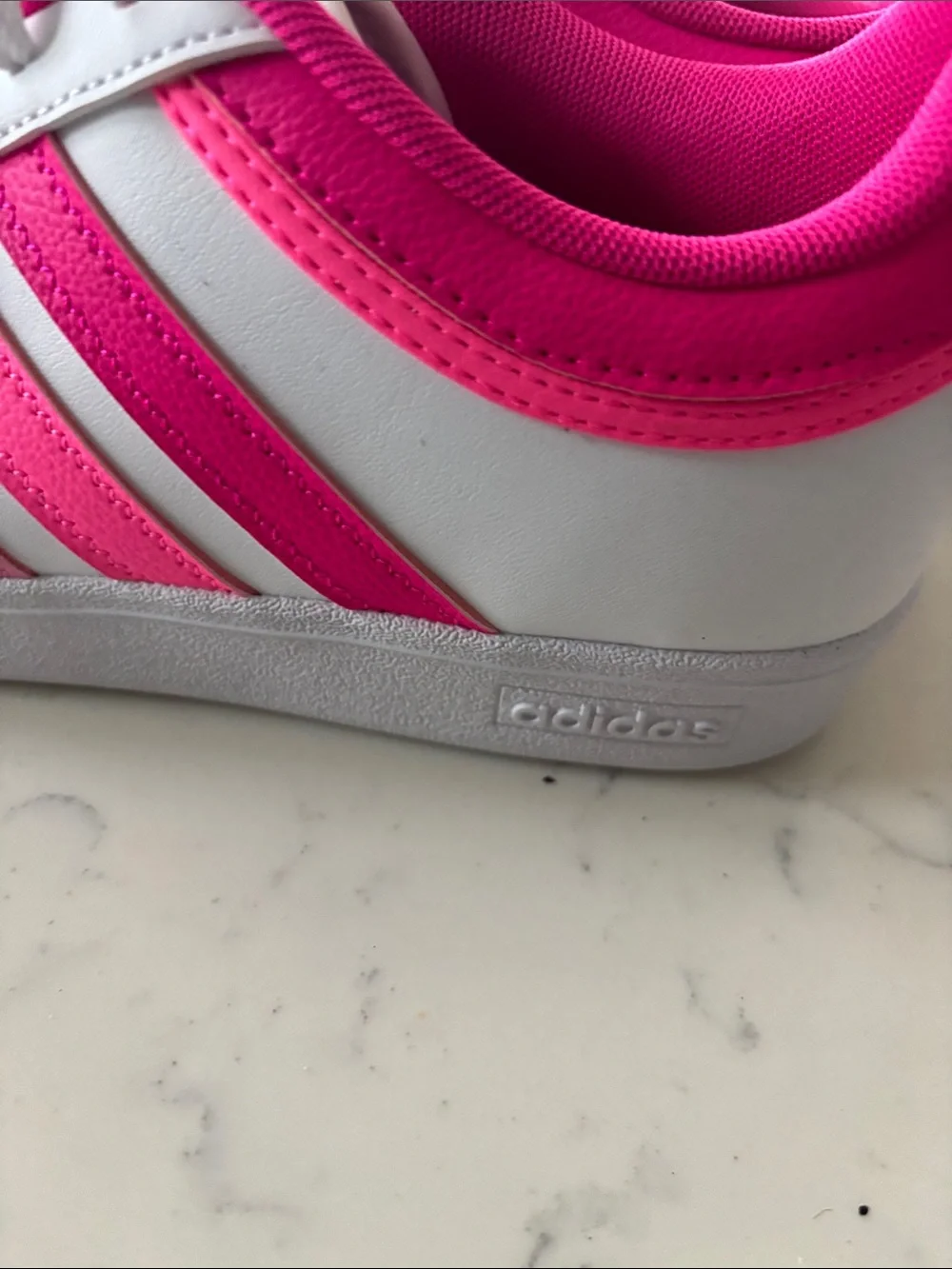 adidas White and Pink Women’s Athletic Sneakers - Picture 5 of 6